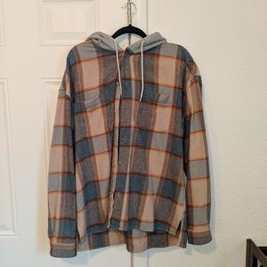 Urban Outfitters Button Up Plaid Hoodie